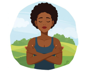 Person demonstrating butterfly tapping to calm the nervous system